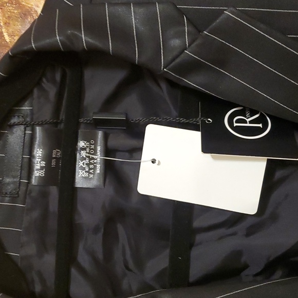 Sz XXL Japanese NWT $2699 Masatomo wool with leather panels pinstripes jacket - Picture 2 of 11
